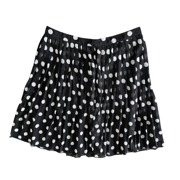 DownEast Dresses & Skirts - Black & White Pleated Polka Dot Women's Mini Skirt Downeast Large